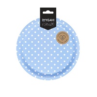 Piatti rotondi con pois bianchi di 23 cm - 6 unità