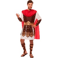 Costume da soldato romano con mantello per uomo
