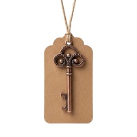 Apribottiglie vintage in bronzo con etichetta kraft - 1 pezzo