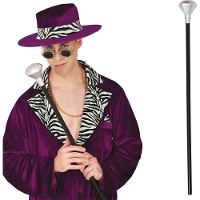 Bastone con pomello effetto diamante argentato