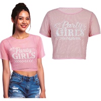 Top in rete rosa Party Girls da donna