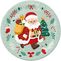 Confezione da 8 piatti con Babbo Natale della collezione Liragram