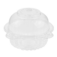 Capsula per cupcake in plastica con coperchio 11 x 8,5 x 7,5 cm - 100 unità