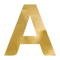 Lettera A in polistirene dorata grande - 60 cm