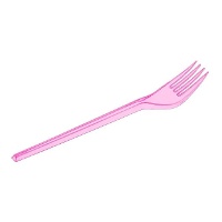 Forchette di plastica da 17 cm, colori fluorescenti - 15 pezzi