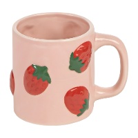 Tazza da 410 ml rosa stile coquette con fragole