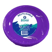 Piatti in plastica colorata da 23 cm - 12 pezzi