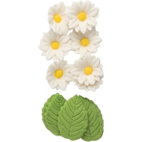 Decorazioni commestibili a forma di margherita e foglie - Dekora - 12 pezzi