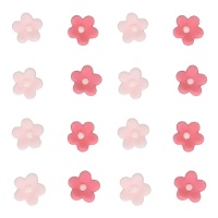 Figure di zucchero a forma di margherita in tonalità rosa di 1,4 cm - FunCakes - 64 unità