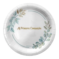 Piatti per la Comunione floreale di 18 cm - 8 pezzi