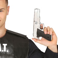 Pistola da polizia argentata - 21 cm
