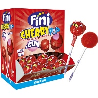 Lecca lecca al gusto di ciliegia con gomma - confezione singola - Fini cherry pop gum - 100 unità