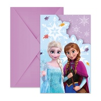 Biglietti d'invito Frozen blu - confezione da 6