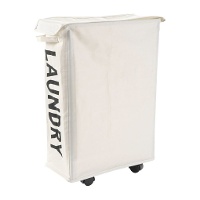 Cesto per la biancheria con ruote 39 x 20 x 57 cm naturale