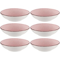 Piatto di 20 cm in grès mandala rosa profondo - Vessia - 6 unità