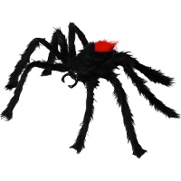 Ragno di 78 cm nero e rosso peloso