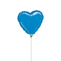 Palloncino gonfiato con aste a forma di cuore mini colorati di 10 cm - Anagram - 1 unità