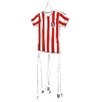 Piñata a forma di maglia dell'Atlético de Madrid 50 x 40 cm