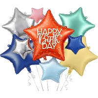 Bouquet di palloncini multicolore Happy Birthday - 5 pezzi