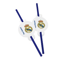 Cannucce del Real Madrid blu e bianco - 6 pezzi