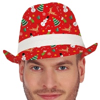 Cappello natalizio da gangster rosso