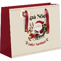 Borsa regalo 35 x 28 x 15 cm con Babbo Natale
