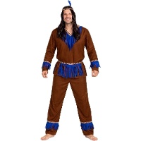 Costume da indiano marrone e blu per uomo