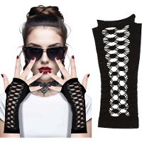 Guanti neri in rete stile gotico