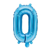 Palloncino numero 0 blu 35 cm - PartyDeco - 1 unità