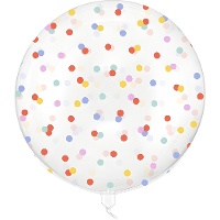 Palloncino Orbz trasparente con pois multicolore da 60 cm