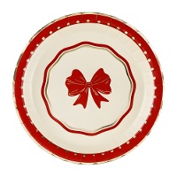 Piatti da 18 cm con fiocco natalizio - 6 pezzi