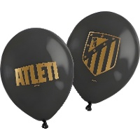 Palloncini in lattice dell'Atlético de Madrid neri e oro da 30 cm - 6 unità