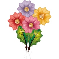 Mazzo di fiori e foglie - 6 pezzi