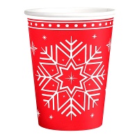Bicchieri rossi invernali da 270 ml - 6 pezzi