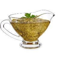 Salsiera in vetro da 200 ml con manico