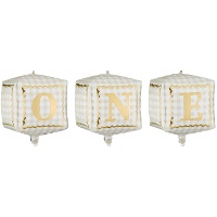 Palloncini a cubo ONE 33 x 30 cm - 3 pezzi