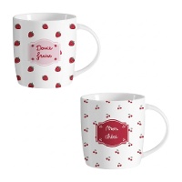 Tazza da 350 ml con stampa ciliegie o fragole - 1 pezzo