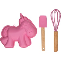 Kit per torta a tema unicorno con utensili - Wilton - 3 pezzi