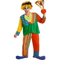 Costume da clown con pallini per adulto