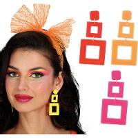 Orecchini neon assortiti anni '80 - 1 paio