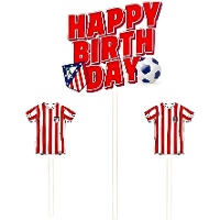 Toppers dell'Atlético de Madrid Happy Birthday - 3 unità