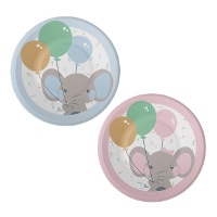 Piatti Elephant Baby da 22 cm - 8 unità