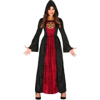 Costume da strega con cappuccio per donna