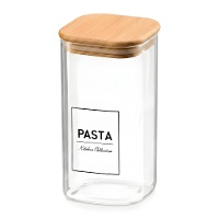 Vaso da 1,2 L in borosilicato con coperchio in bambù Pasta