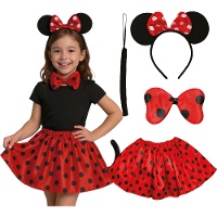 Set da topolina con cerchietto, papillon, gonna e coda