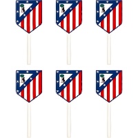 Toppers con lo stemma dell'Atlético de Madrid - 6 pezzi