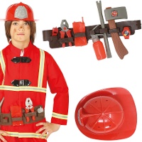 Cintura con accessori ed elmetto da pompiere per bambini