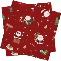 Tovaglioli rossi con Babbo Natale da 16,5 x 16,5 cm - 20 pezzi