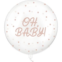 Palloncino Orbz trasparente a pois Oh Baby da 60 cm