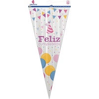 Sacchetti per caramelle Buon compleanno da 48 x 22 cm - 10 pezzi